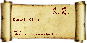 Kuszi Rita névjegykártya