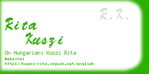 rita kuszi business card